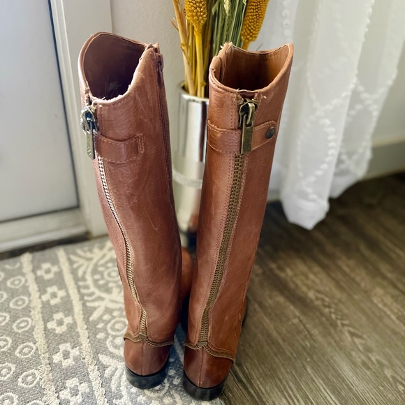 Arturo Chiang Brown Leather Riding Knee High Boots Size 6 - Picture 3 of 3